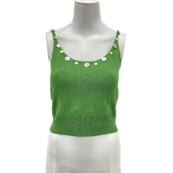 STAUD,Green Sleeveless Top with Button Accents USED - Picture 8 of 8